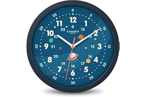 ‎CANDER BERLIN Cander Berlin MNU 1230 A Kinderwanduhr lautlos 30,5 cm Astronaut analog Lernuhr Jungen Mädchen Kinderzimmer ohne Tickgeräusche