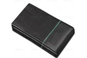 MLZPU Toiles de Paillage 2m x 5m, Geotextile, Toile Anti Mauvaises Herbes Jardin, Bache Noire Agricole, Barriere Anti Racine, Contre Les Mauvaises Herbes, Tissu Perméable à l'eau et l'air, Anti-UV