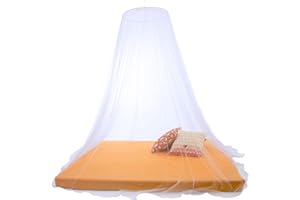Sumkito Moskitonetz XXL Doppelbett weiß Mückennetz rund Bettvorhang rundum geschlossen