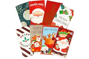 OFFER SHOP Christmas Money Wallets – Pack of 8 Festive Gift Card Holders with Envelopes | Santa, Reindeer & Elf Designs | Merry Christmas Money Envelopes for Cash, Vouchers & Greeting Cards