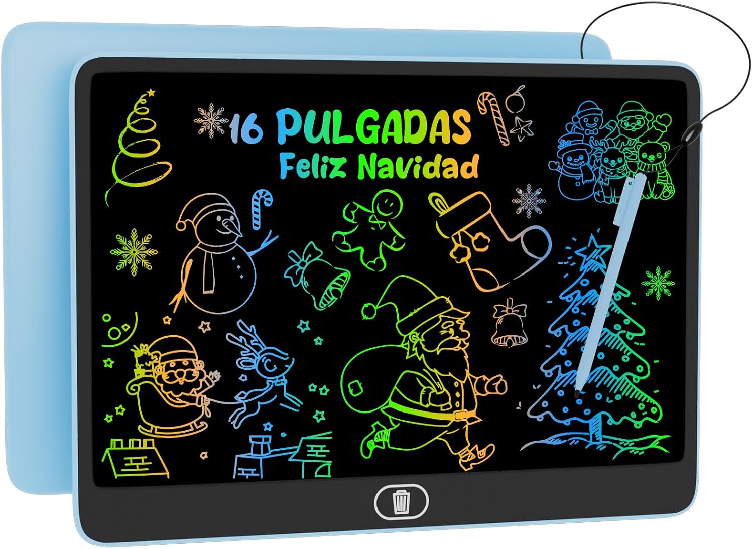 16 Pulgadas Tableta de Escritura LCD, Electight Infantil Tableta de Graffiti de Colores para Niños 3~12 Años, con Borrable y Bloqueo Función, Reutilizable, Juguete Educativo Halloween Navidad, Azul