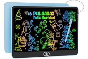 16 Pulgadas Tableta de Escritura LCD, Electight Infantil Tableta de Graffiti de Colores para Niños 3~12 Años, con Borrable y Bloqueo Función, Reutilizable, Juguete Educativo Halloween Navidad, Azul