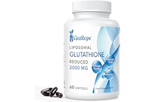 Gozitepe Liposomal Glutathione Reduced 2000mg per Serving | Glutathione Supplement with Hyaluronic Acid + Collagen Peptide + Resveratrol | 10x Better Absorption (60 Count (Pack of 1))