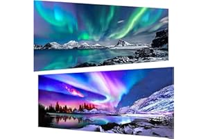 PUJEKNM 2 Stück Diamond Painting(30x60cm)-5D Diamant Painting Erwachsene,DIY Aurora Diamant Painting Bilder Groß Set für Wohnzimmer Schlafzimmer Wand Dekoration Geschenke(2er set)