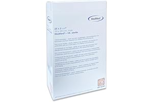 SAXOMED Garze sterili per medicazione 10 x 20 cm tessuto non tessuto - 50 pezzi garza autoadesiva 4 strati - compresse di garza sterile in buste singole - per ferite esterne