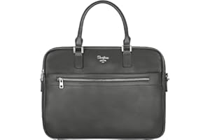 David Jones - Sac à Main Business Porte-Documents Homme Simili Cuir PU - Cartable Travail Sacoche Ordinateur Portable - Mallette Serviette Affaires Professionnel Bandoulière Porté Epaule - Gris