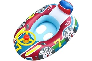 FALAFOTY Bebé Piscina Flotador Piscina Anillo Flotador de Natación Flotador Hinchable para Bebé con Volante y Bocina Bebé Flotador Hinchable de Natación Juguetes Acuáticos
