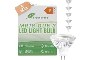 5x GU 5.3 MR16 LED 12V | dimbar | ersätter 28 W | varmvitt 2700 K | CRI 90+ | 3W 250 lm