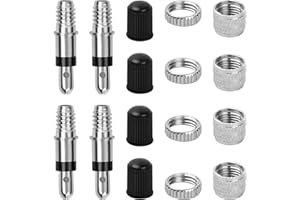 TINSELLNS 16 Pcs (4 Set) Bike Valve Core Replacement and Installation Universal Bicycle Valve Adapter, Tire Valve Cap Fit for Most Bikes