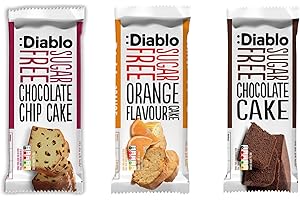 Diablo Cakes z mieszanką bez cukru, 200 g x 3 (3 sztuki) smak pomarańczowy, czekolada i kawałki czekolady - ciasto dla cukrzyków