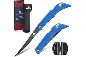 DRAGON RIOT Coltello Per Sfilettare Il Pesce Pieghevole,Coltello Da Pesca Molto Affilato, Coltello Da Pesce In Acciaio Inox Con Impugnatura Antiscivolo,Coltello Da Esterno Per Pesce E Carne