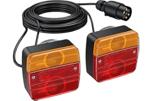 PROZOR 2PCS 12V Luces Traseras para Remolque Pilotos Traseros para Remolque Homologado E13 con Cable Magnético y 7.5m Cable para Remolque Caravana Camión Tractor Barco Aprobadas por ECE R1