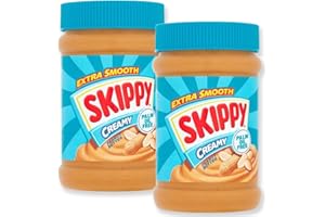 Skippy Extra Smooth Creamy Peanut Butter 2er Set (2x454g) – Cremige Erdnussbutter – Doppelpack zusammengestellt durch Pikaflor