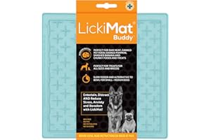 LickiMat Classic Pastel Colours Buddy, Dog Feeding Mat for Boredom & Anxiety Relief, Ideal for Food, Yoghurt or Peanut Butter, Lick Mats, Fun Alternative to Slow Feeder Bowl, Mint