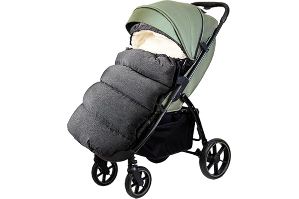 Aloskart Saco Silla Paseo Universal Invierno, Saco Carro Bebe Invierno Universal, Doble Espesamiento, Saco Silla Carrito Bebe, para Cochecito Coche o Asiento de Bebé (Gris-Oscuro)