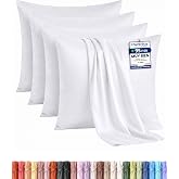 Utopia Bedding Set of 4 Pillowcases &ndash; 65 x 65 cm &ndash; White | Oeko-Tex Certified - Brushed Microfiber, Envelope Closure (No Inse