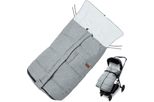 DOSYEN Baby Cosytoes Footmuff, Universal Toddler Stroller Pushchair Footmuff, Coral Velvet Lined Flax Warmth Waterproof Windproof Detachable Suitable for Babies 0-3 Years