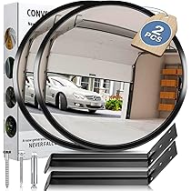 Specchietto Retrovisore Convesso Da 30 Cm Per Garage E Vialetti - Parabolico, Nero, Interno/Esterno - Foto 6