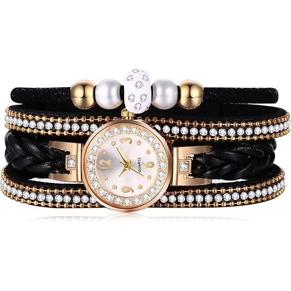 Women\'s Brown Analog Quartz Owl Bracelet Weave Wrap Around Leather Wrist Watch Amazon.com: JewelryWe Women Quartz Bracelet Watch Fashion  main image 3