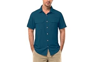 33,000ft Koszula męska z krótkim rękawem, ochrona przed promieniowaniem UV, szybkoschnąca, koszula funkcyjna, na wędkowanie, safari, podróże, golf