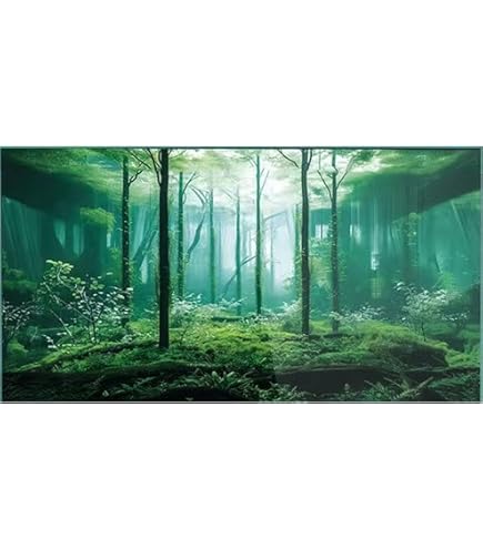 Sfondo Per Terrario/Acquario 120x61cm - Design Fattoria Con Campi Verdi, In Vinile HD