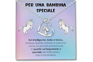 SOFIA FERRER Regalo Bambina 10 Anni, Collana Unicorno, Regali Bambina 7, 8, 9, 10, 11 Anni, Collana Ragazza Argento 925, Regalo Ragazza 12 Anni Femmina, Idee Regali Bimba, Natale