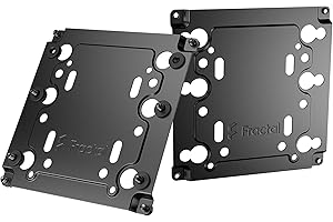 Fractal Design Universal Multibracket Mounting Adapter Kit - Mounts one 3.5"/2.5" HDD/SSD Drive or Water-Cooling Pump/Reservoir to a Standard 120 mm PC Case Fan Vent - Black (2 Pack)