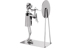 BRUBAKER Screw Figure Darts Championship - Handcrafted Iron Figure Metal Man Player with Dartboard - Metal Figure Gift for Darts Players and Darts Fans