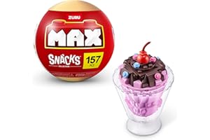 MAX BUILD MORE MAX Premium Snacks Building Bricks Collection (Helado) de ZURU. Ladrillos de construcción para Adolescentes, Adultos y coleccionistas. Construye, colecciona y Muestra tu colección de deliciosos