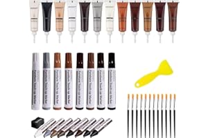 ‎SEISSO SEISSO Holz Reparaturset, Laminat Reparaturset, Parkett Reparaturset, Holzspachtelmasse, Möbelmarker, Holz Reparaturstift, Holzfüller, Möbel Reparaturset für Kratzen, Schränke, Bohrloch Füllung usw.