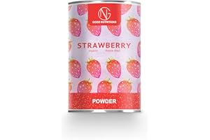 GOOD-NUTRITION Fraise en poudre - Lyophilisées|biologique|végan|crue|pure fruits|sans additives|riches en vitamins|Good Nutritions 120g