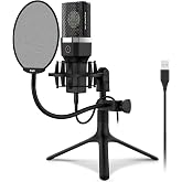 Coverzone Professional Studio Microphone Recording Frequency range: 20Hz &ndash; 20kHz Condenser Desktop Live Broadcast Microphone PC USB, Vote
