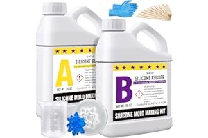 YUMCRAFT Kit de Fabricación de Moldes de Silicona Líquida Elástica de 40 Onzas - Translúcida de Curado Rápido 18A para Moldes de Resina