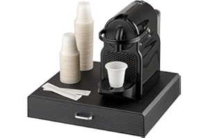 Baroni Home Cassetto porta cialde caffè, Organizer Porta Capsule Universale, capacità 30 capsule, Design Compatto in Plastica Resistente, 1 Cassetto, 34X6X34 cm, Nero