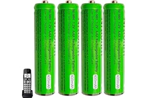 NRAONRN Piles Rechargeables AAA 400mah 1,2v pour Téléphone Gigaset, Pile AAA 400mah Ni-MH Batterie téléphone pour téléphone sans Fil, Lot de 4