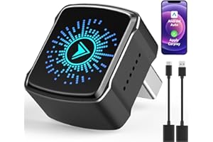 Bemkia Adaptateur CarPlay sans Fil｜Compatible avec iPhone (iOS 12+) & Android Auto｜pour Voitures CarPlay Câblé 2016+｜USB-A/C｜Plug & Play (Nior)