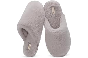 Snug Leaves Women's Fluffy Memory Foam Slip On Slippers with Cozy Faux Fur Lined House Shoes for Ladies