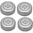Three Secondz Combo 4LED Touch Self Stick and Click Lights Push On/Off Light Battery Operated - Set Of 4