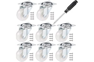 JIZZU 8 Stück Gummirollen Hochleistung, Drehbar Lenkrollen, Möbelrollen mit Schraubendreher und Schrauben Lenkrollen für Möbel DIY schwenkrollen Gummi (Höhe 50 mm / 2 Zoll)