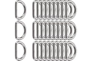 Butyeak Metall-D-Ring, Halbringe D, Halbrunder D-Ring, 30 Stück 25MM D-Ring aus Edelstahl, Für Halsbänder, Karabiner, Riemen, Rucksäcke und Heimwerkerzubehör