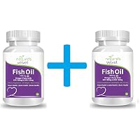 nature's velvet Lifecare Fish Oil Omega 3; 60 Softgels; 1000 mg; Most Potent with More Omega 3 Content (Buy 1 Get 1 Free)