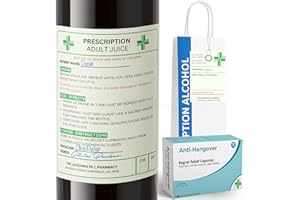 YEARLY GIFT CO Funny Prescription Wine Label, Bag, Tag with Funny Joke Pill Box Gag Gifts - Funny Rude Gifts for Men Women, Novelty Secret Santa Gifts for Him/Her, Stocking Fillers, Prank Xmas Gifts for Women/Men