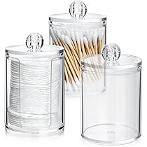 3 Porta Cotton Fioc Per Bagno - Con Coperchio, Per Dischetti Struccanti E Accessori - Foto 5