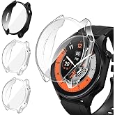 ivoler 3 Pieces Case with Screen Protector for Oppo Watch X/OnePlus Watch 2, Full Protection Protective Case Slim Soft TPU An