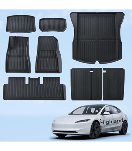Wekar Tappetini TPE Per Tesla Model 3 Highland 2024 - Set 6 Pezzi Specifici: Anteriori, Posteriori, Baggero E Frunk - 3