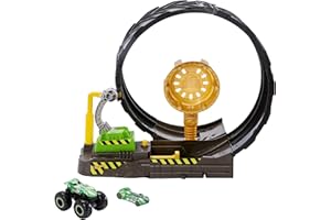 Hot Wheels- Sfida nel Loop, Playset Pista con Monster Truck e Macchinina 1:64 Giocattolo per Bambini 3+ Anni, GKY00