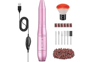 ALLE'S Torno para Uñas,Lima Electrica uñas 6 en 1,Velocidad Ajustable de 20,000 RPM,Pulidor de Uñas,Kit de Manicura y Pedicura,Torno de Uñas Portátil,Set de Manicura para DIY Salón