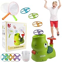 Jeu 3-en-1 Extérieur Enfant – Lancer D'Anneaux, Fusée Musicale, Saut – Design Dinosaure – Dès 3 Ans