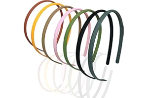 HYKJNBW 7 Pack Headband Hair Bands for Women Girls 7 Colors Alice Band Plastic Matte Headband Teeth Comb DIY Skinny Headbands ​Hair Hoop Sport Hair Accessories 8 mm Wide