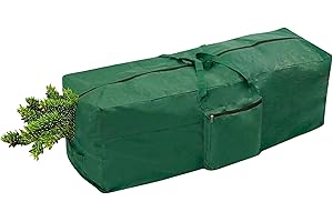 ADEPTNA Heavy duty Christmas Tree Storage Bag - Suitable Xmas Tree Up to 7ft -Double Stitched Zip Carry Handles (GREEN)